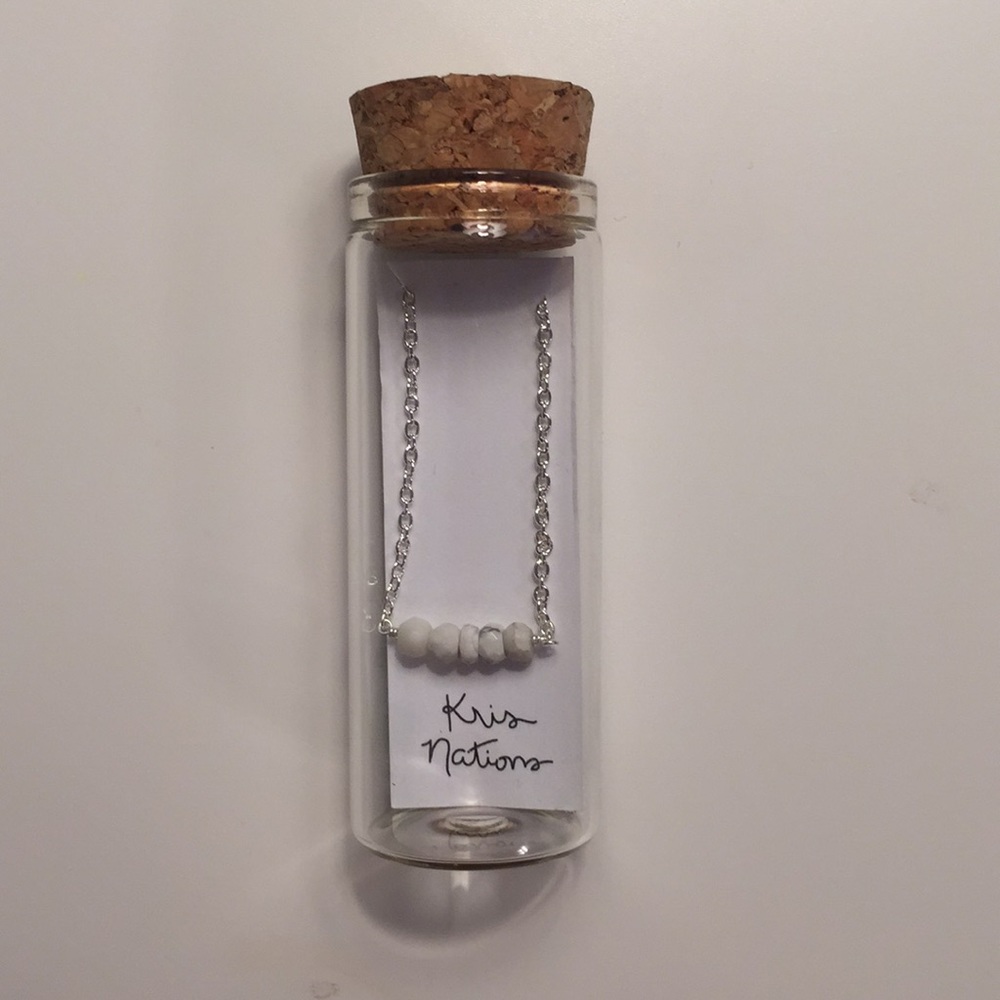White beaded necklace